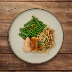 salmon teriyaki noodles low calorie